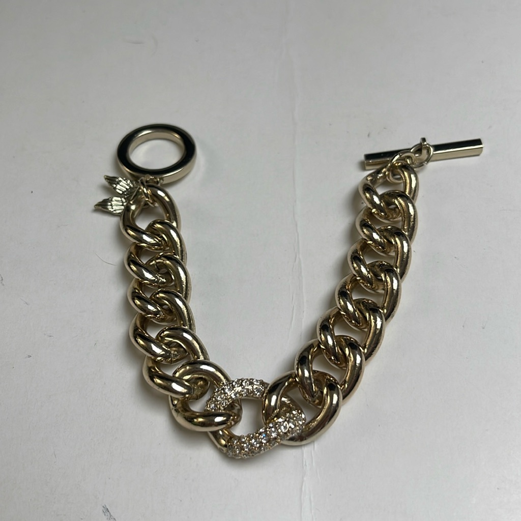 Victorias Secret Crystal Pave Link Chain Bracelet W Toggle Closure 25$